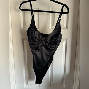 Black Satin Bodysuit